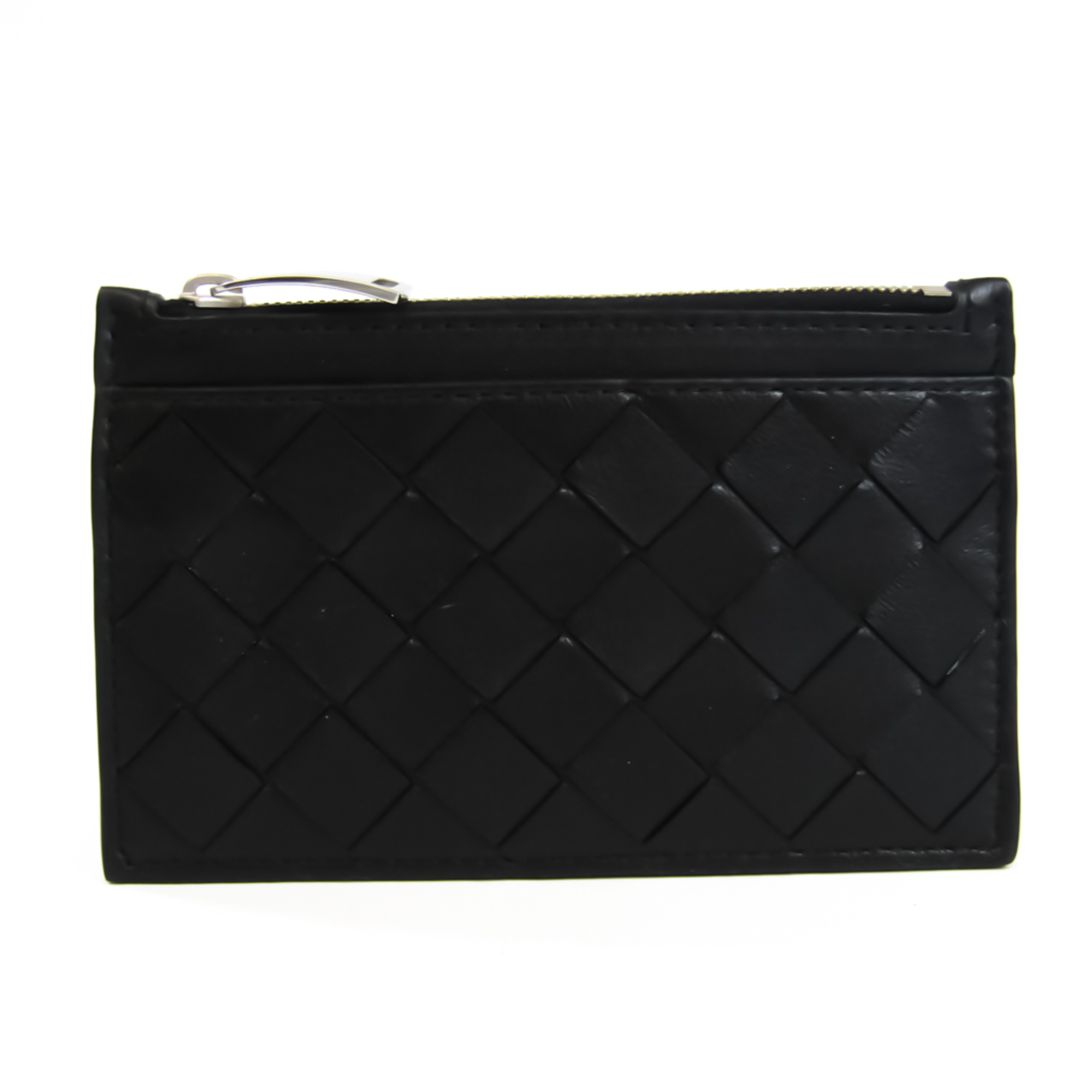 Bottega Veneta Unisex Leather Coin Purse Black